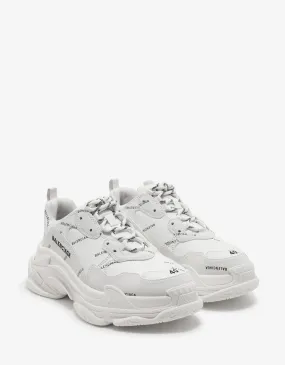 Triple S White All-Over Logo Trainers