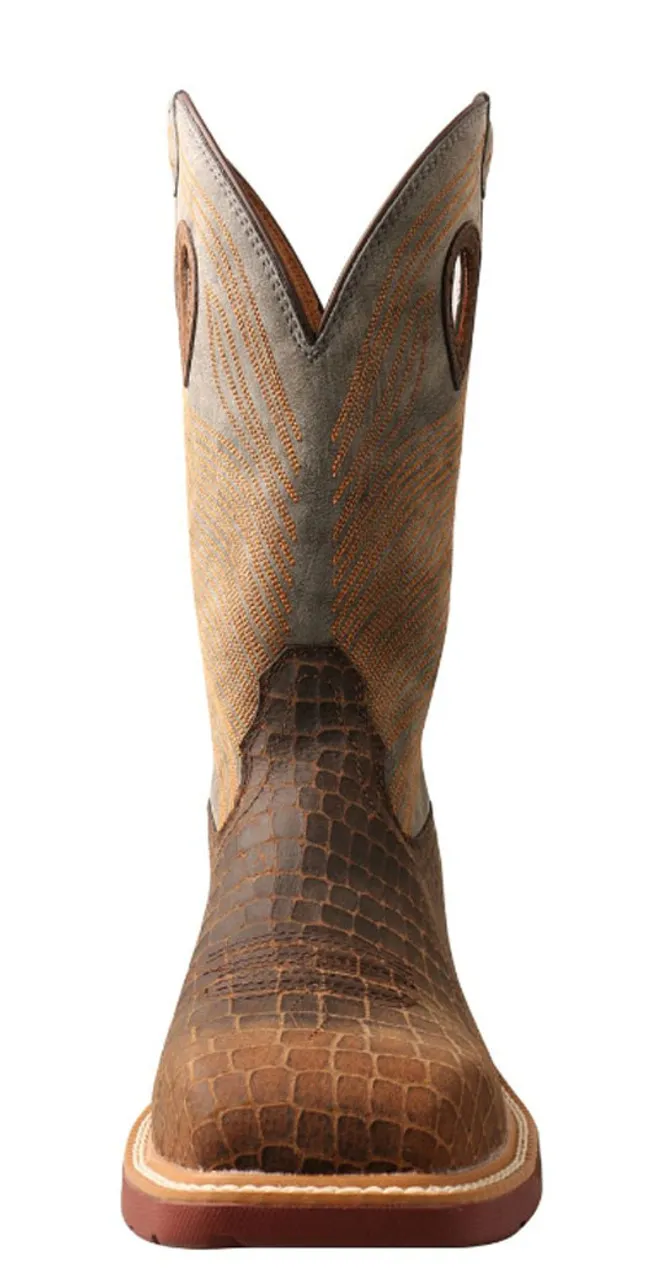 Twisted X | 12" NT Western Work Boot | Brown & Grey