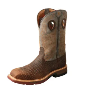 Twisted X | 12" NT Western Work Boot | Brown & Grey