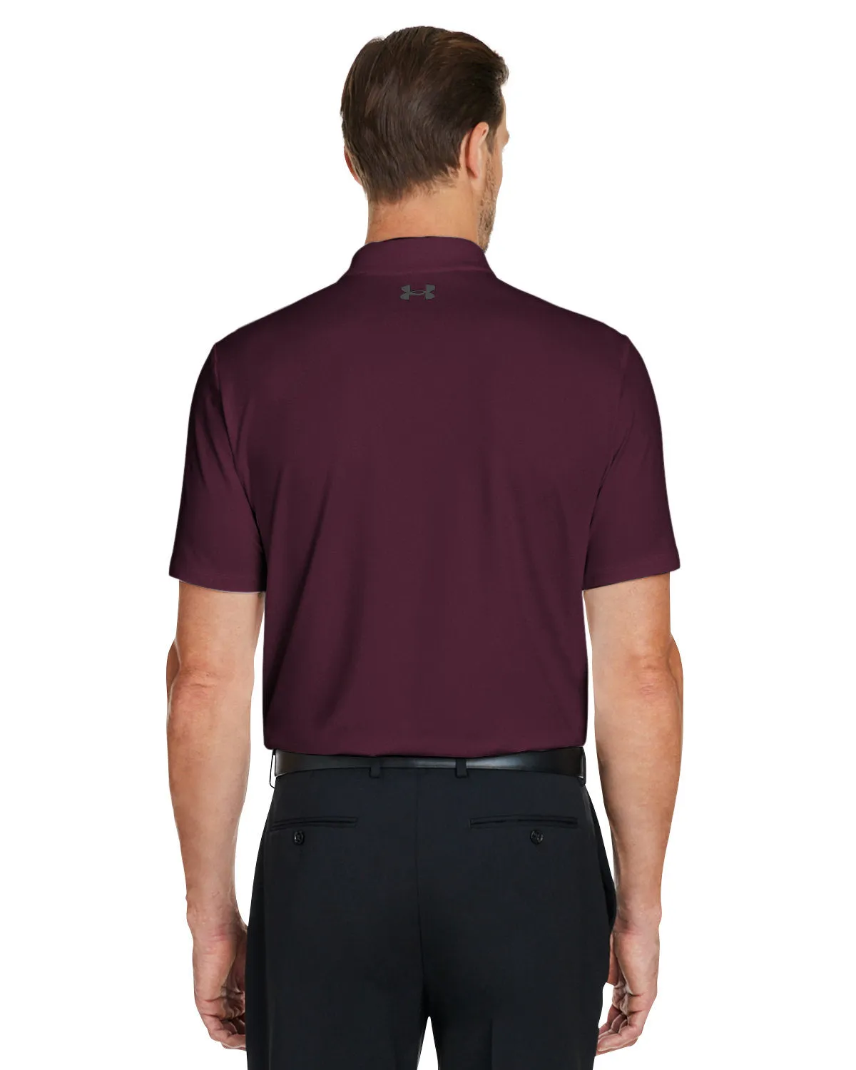 Under Armour Mens Performance 3.0 Custom Golf Polos, Dark Maroon