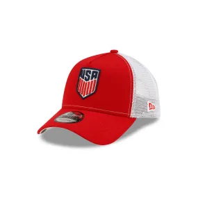 US Soccer Red 9FORTY A-Frame Trucker Hat