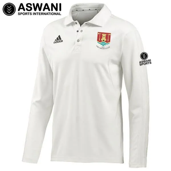 Usk Cricket Club Adidas Elite Playing Shirt, Long Sleeve (Adult)