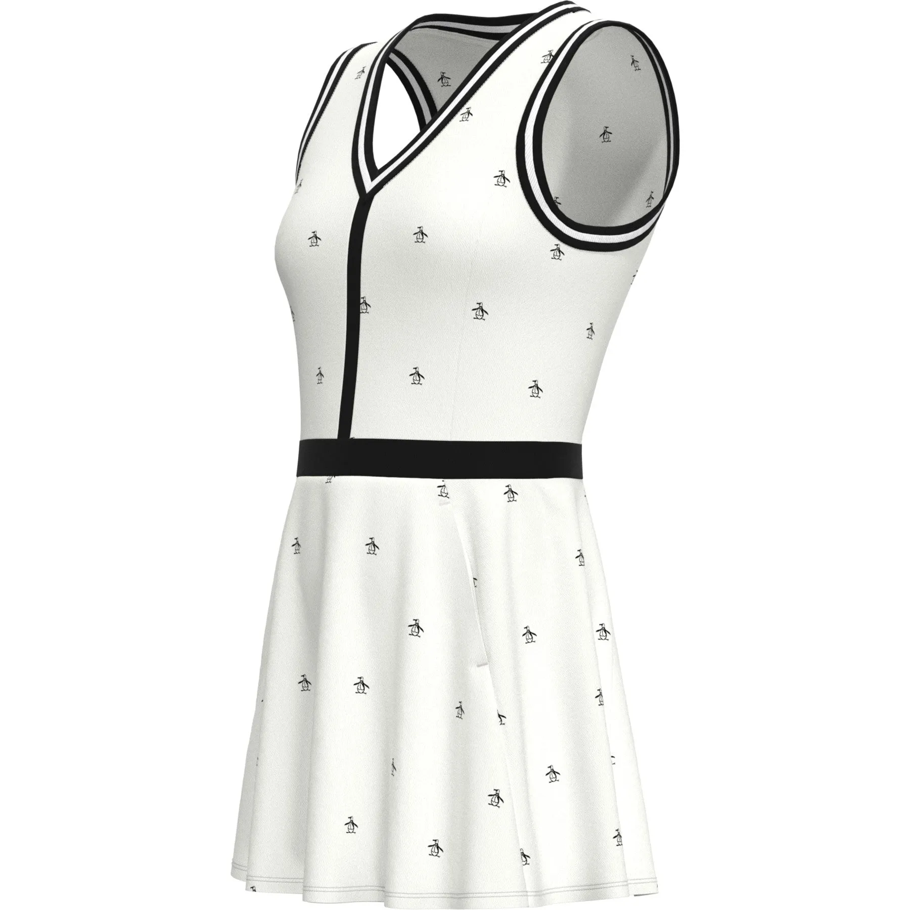 V-Neck Allover Pete Print Tennis Dress In Bright White