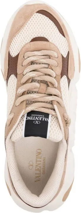 Valentino Garavani Bubbleback panelled chunky sneakers Brown