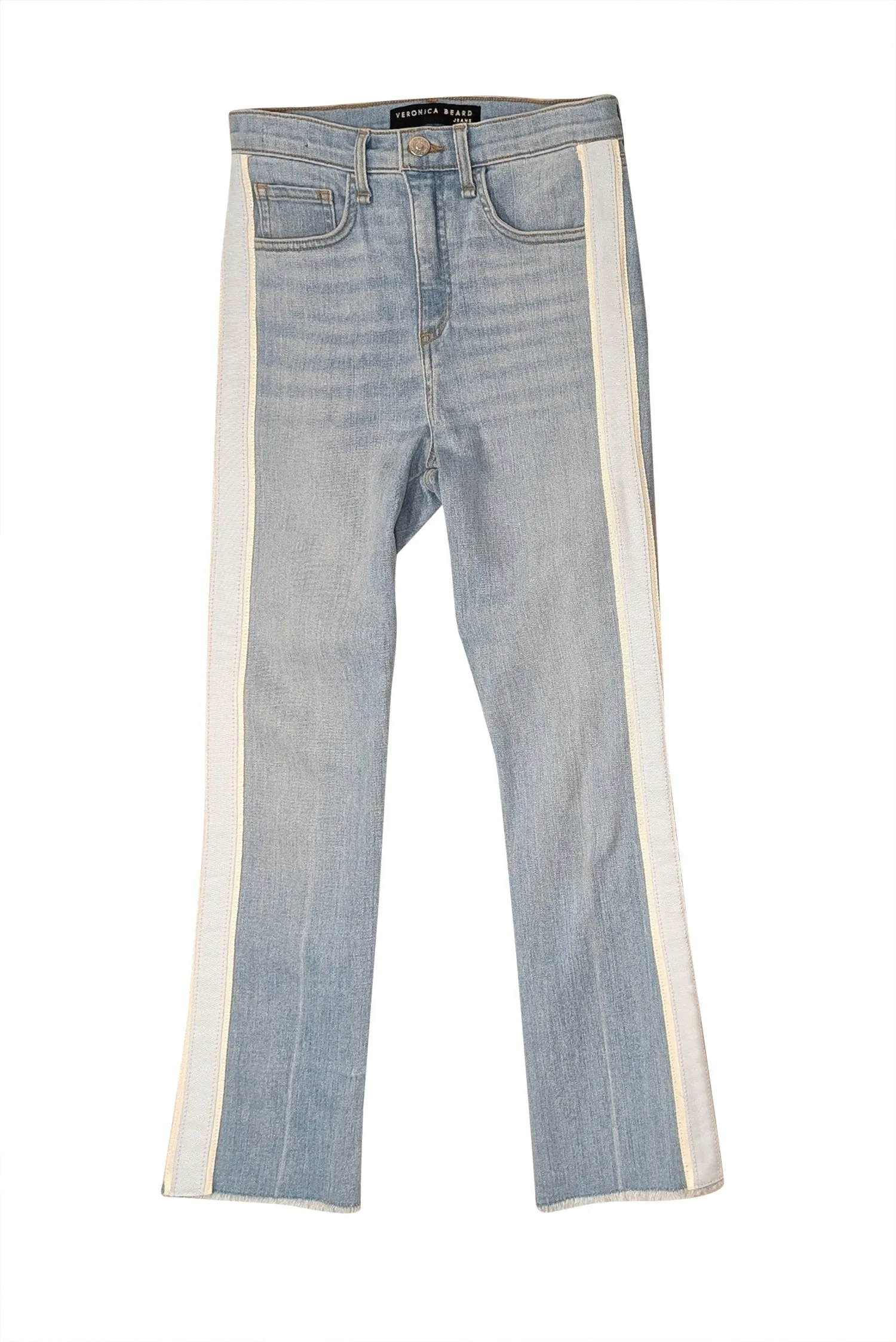 Veronica Beard - Light Wash Kick Flare Jeans w/ Side Stripes Sz 0