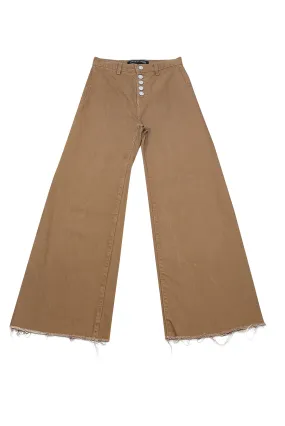 Veronica Beard - Tan Cropped Wide-Leg Jeans Sz 0