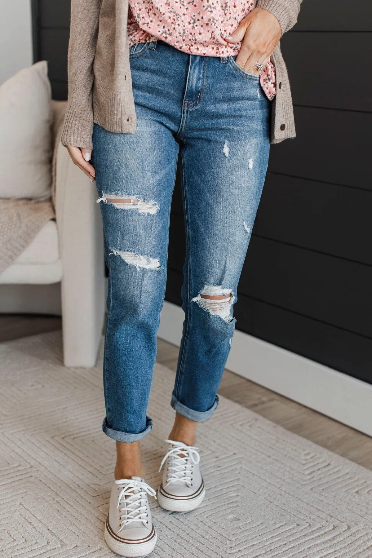 Vervet Boyfriend Jeans- Cordelia Wash