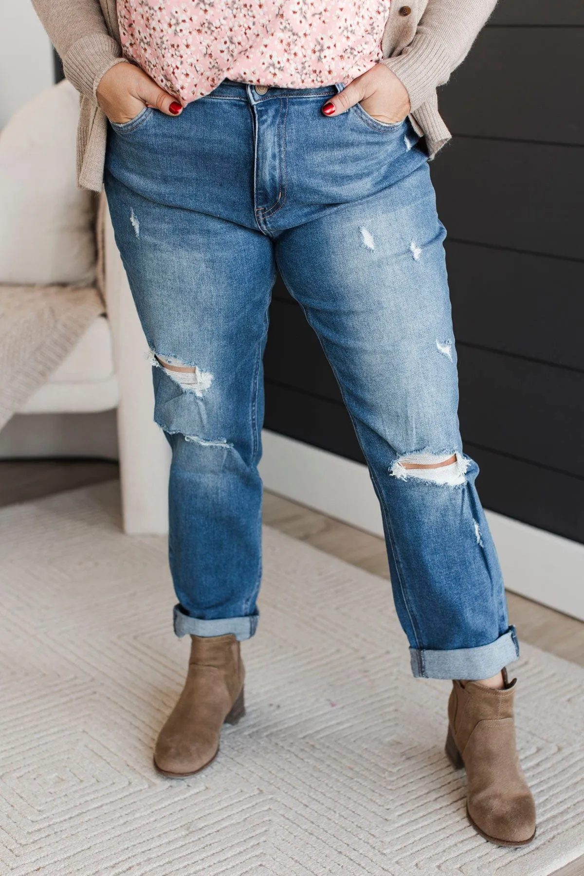 Vervet Boyfriend Jeans- Cordelia Wash