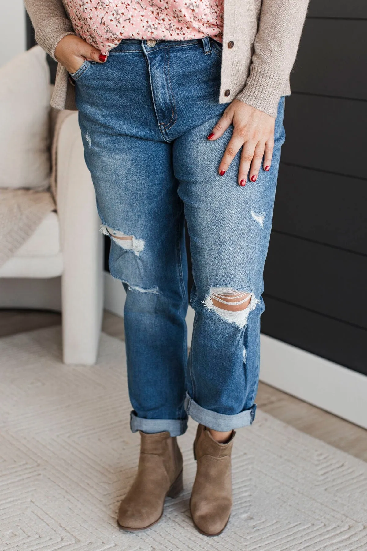 Vervet Boyfriend Jeans- Cordelia Wash