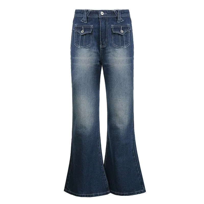 Vintage Low-Waisted Straight Jeans