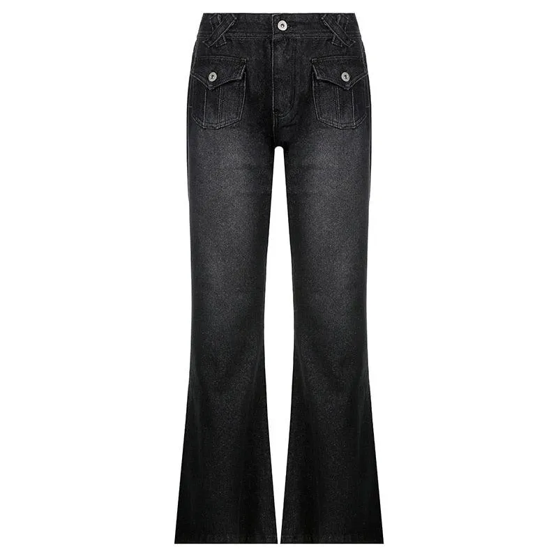 Vintage Low-Waisted Straight Jeans