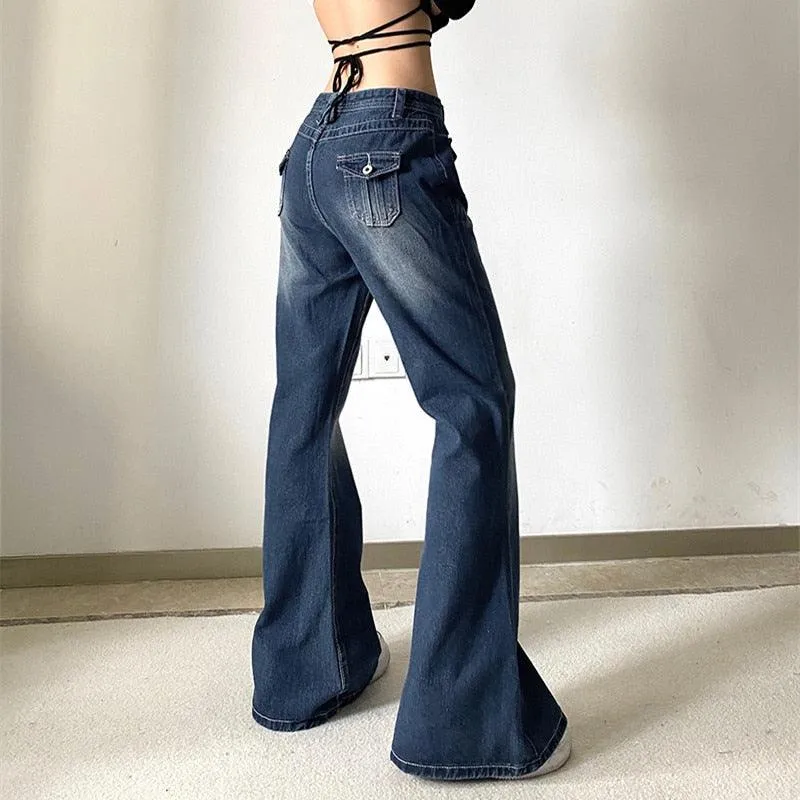 Vintage Low-Waisted Straight Jeans