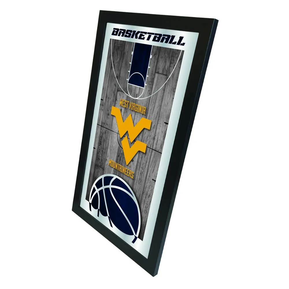 West Virginia Moutaineers HBS Basketball Framed Hang Glass Wall Mirror (26x15)