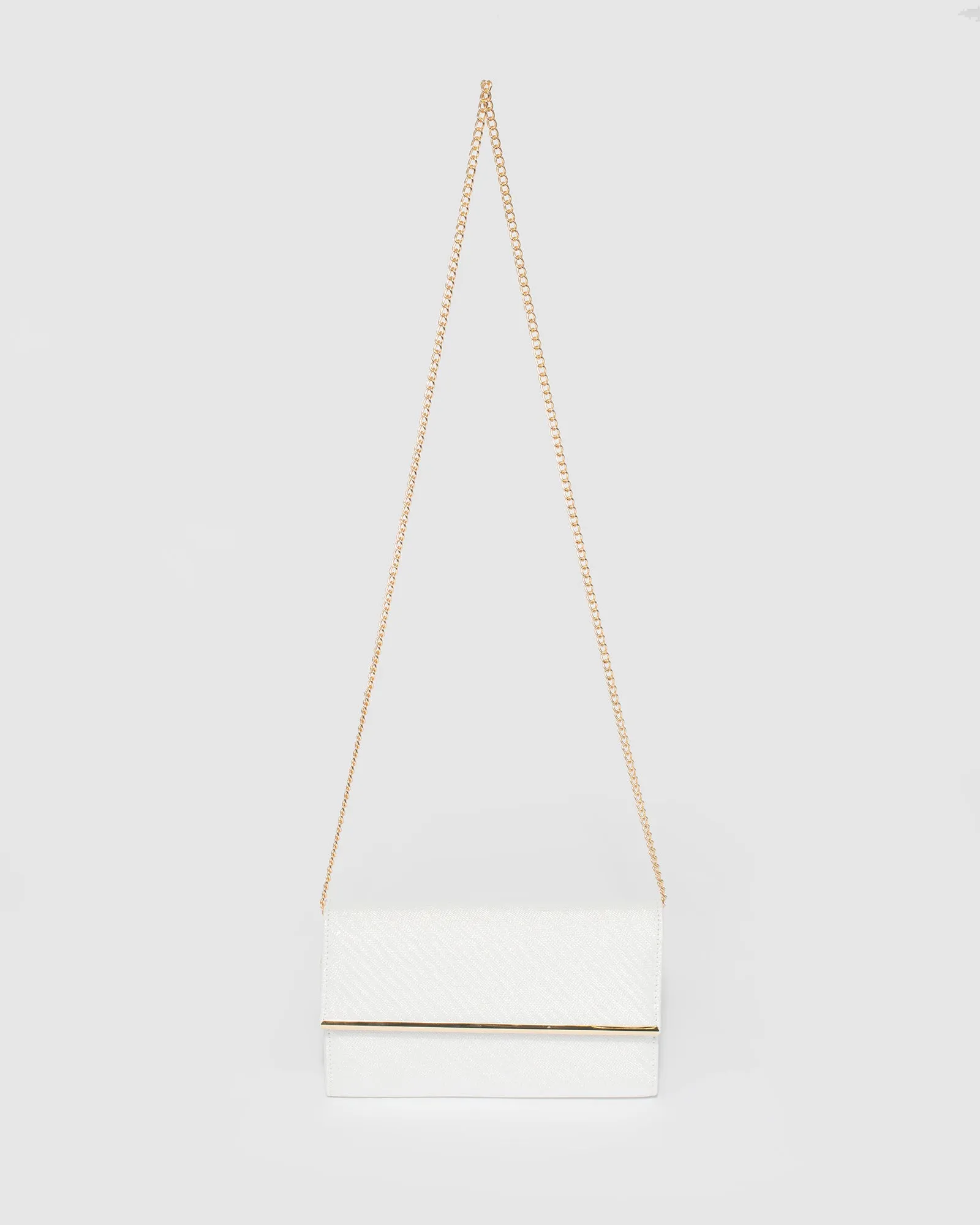 White and Gold Harriet Clutch Bag