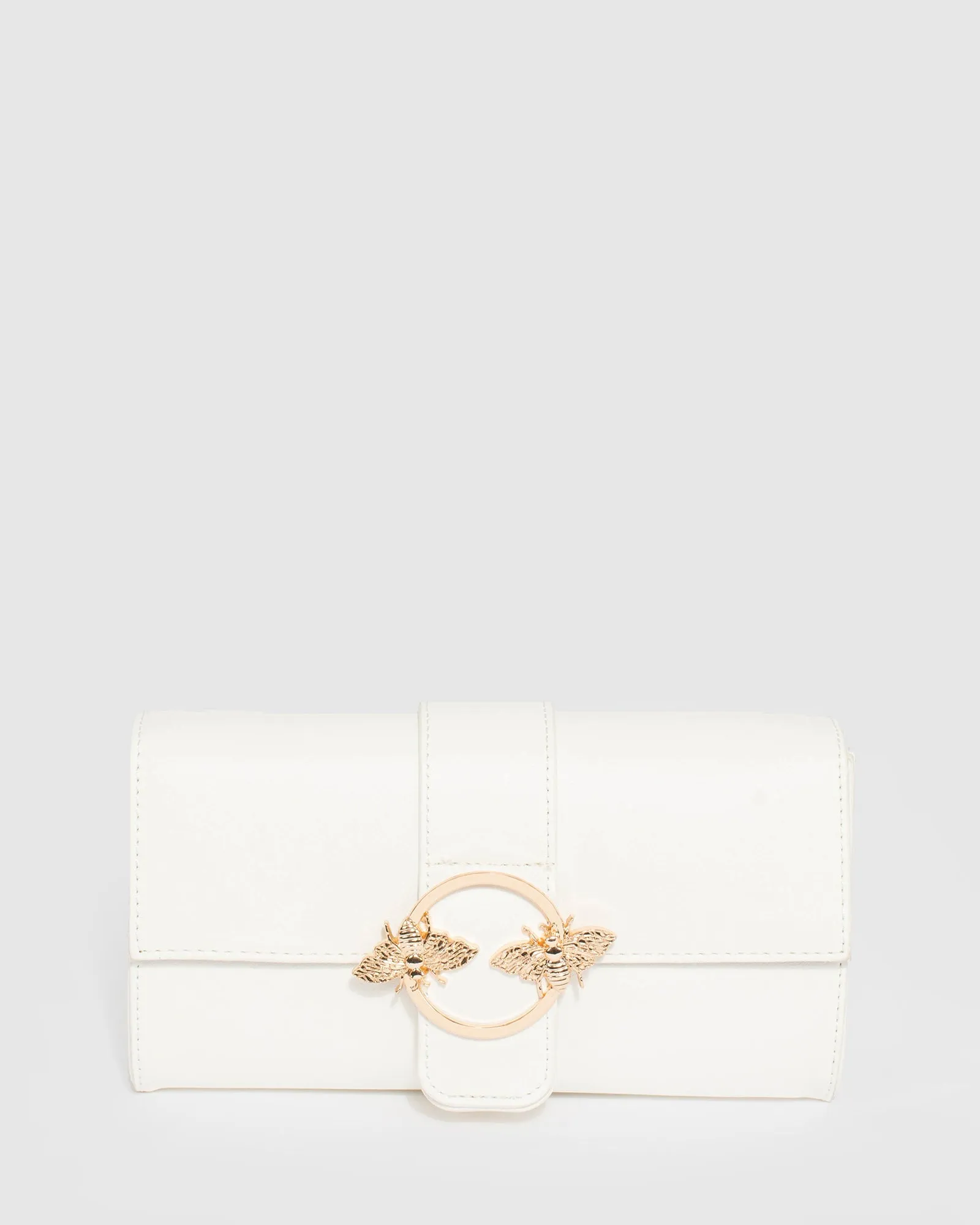 White Elle Bee Clutch Bag