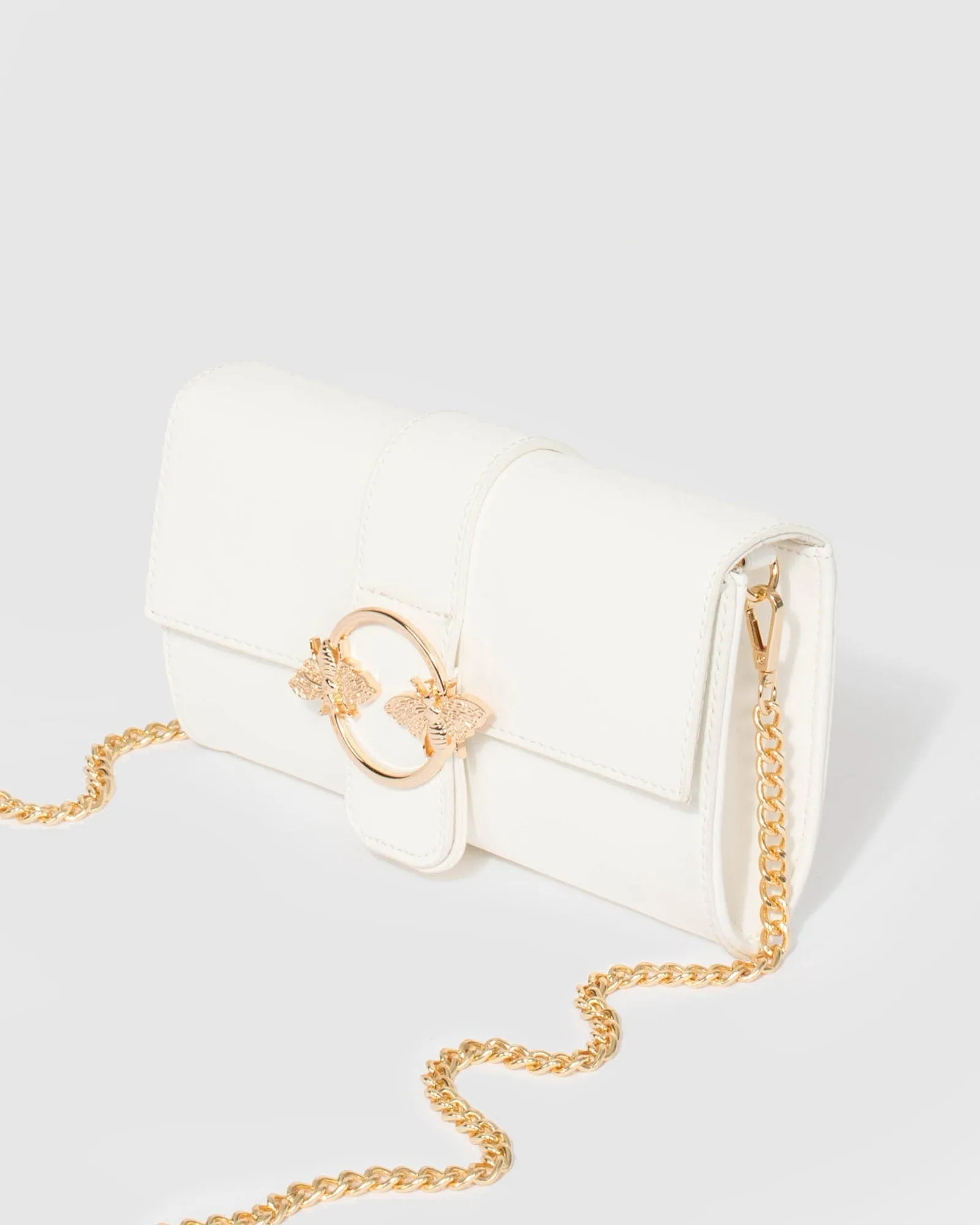 White Elle Bee Clutch Bag