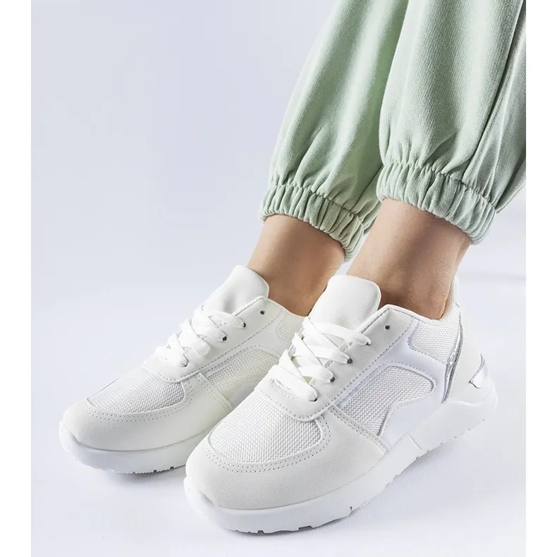 White sneakers made of Gallo combined materials