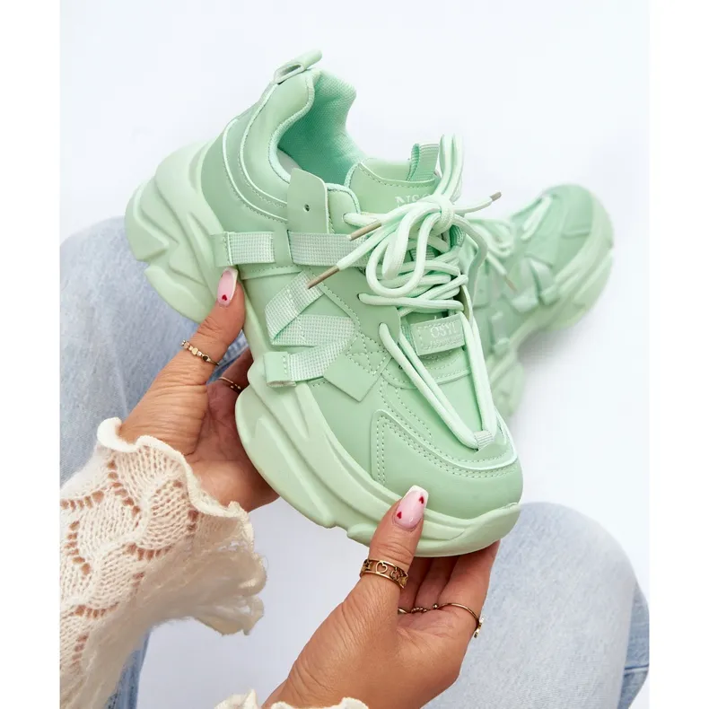 Women's Sneakers On A Chunky Sole, Green Windamella