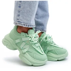 Women's Sneakers On A Chunky Sole, Green Windamella