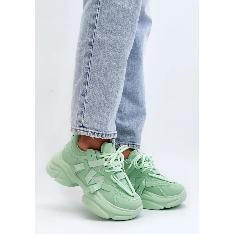 Women's Sneakers On A Chunky Sole, Green Windamella