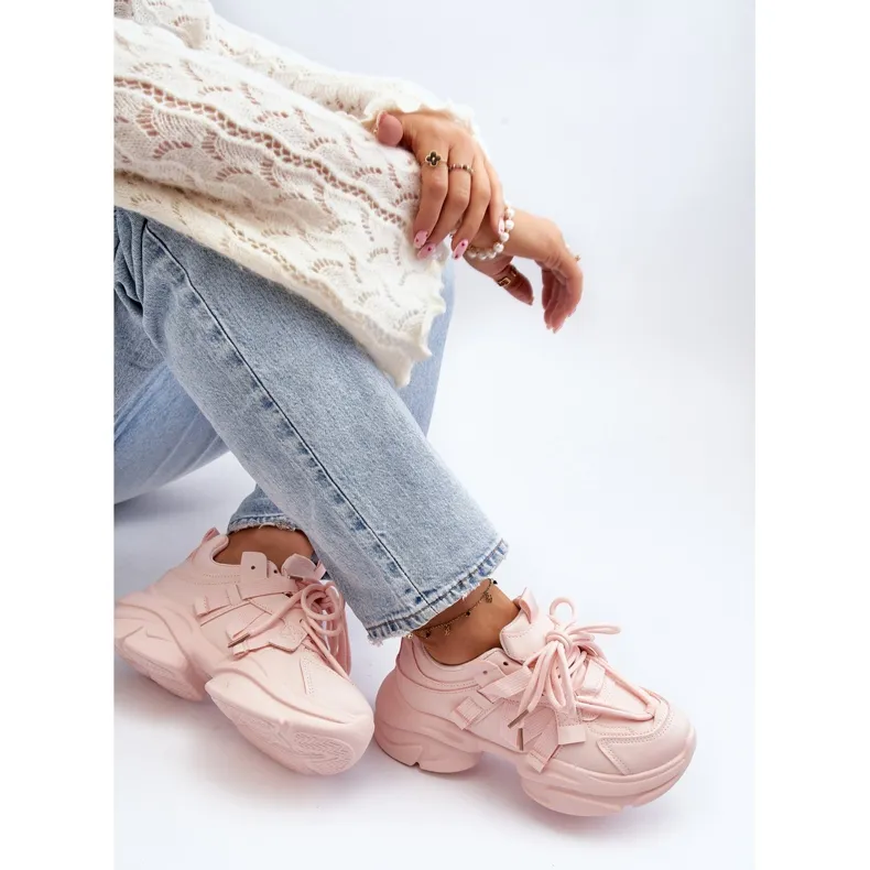 Women's Sneakers On A Chunky Sole, Pink Windamella