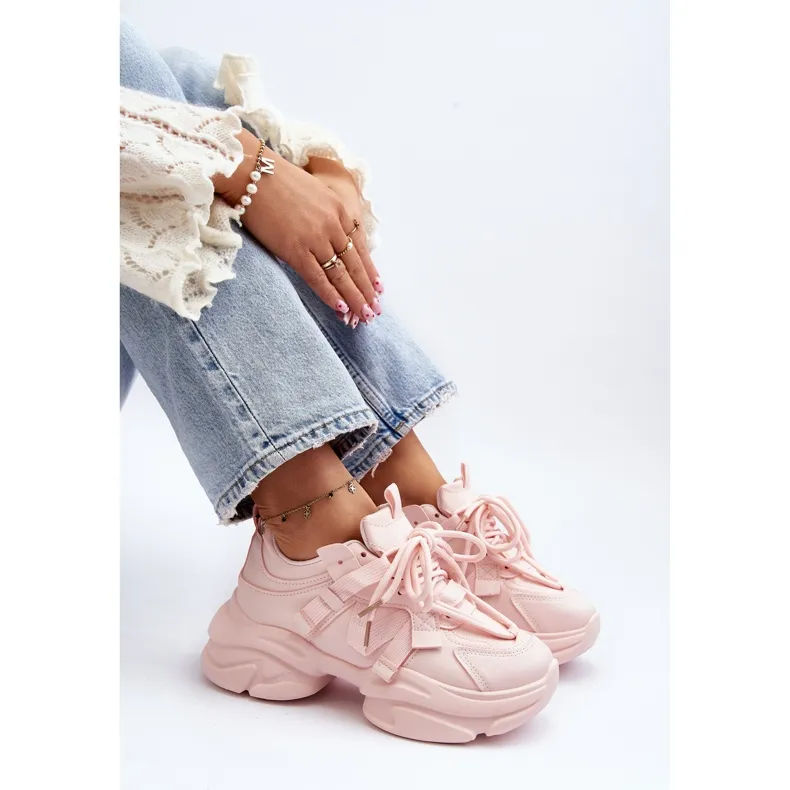 Women's Sneakers On A Chunky Sole, Pink Windamella