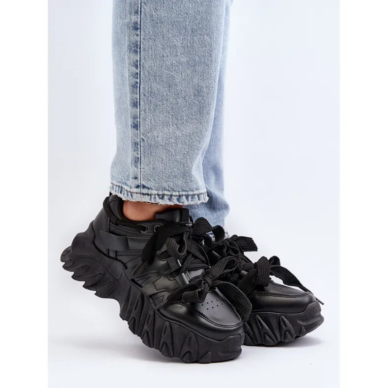 Women's Sneakers with a Chunky Sole Black Ellerai