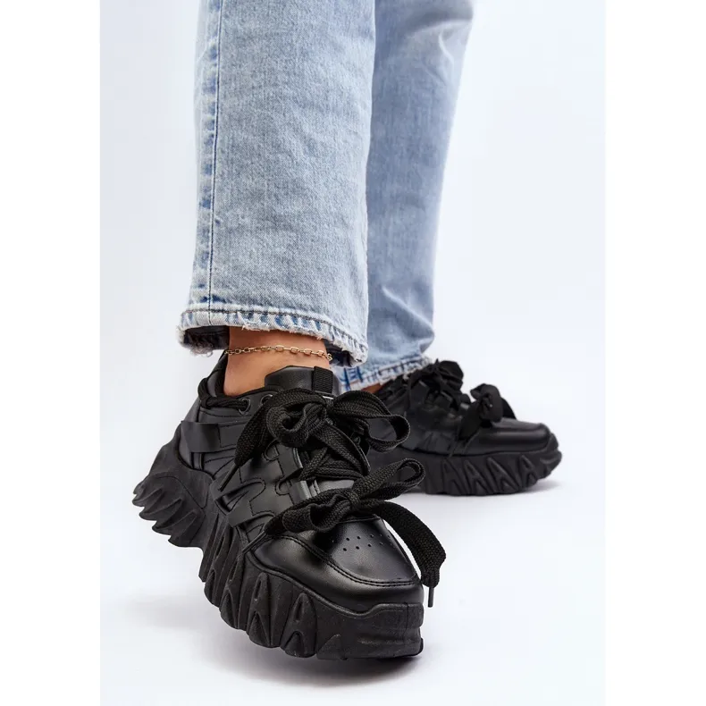 Women's Sneakers with a Chunky Sole Black Ellerai