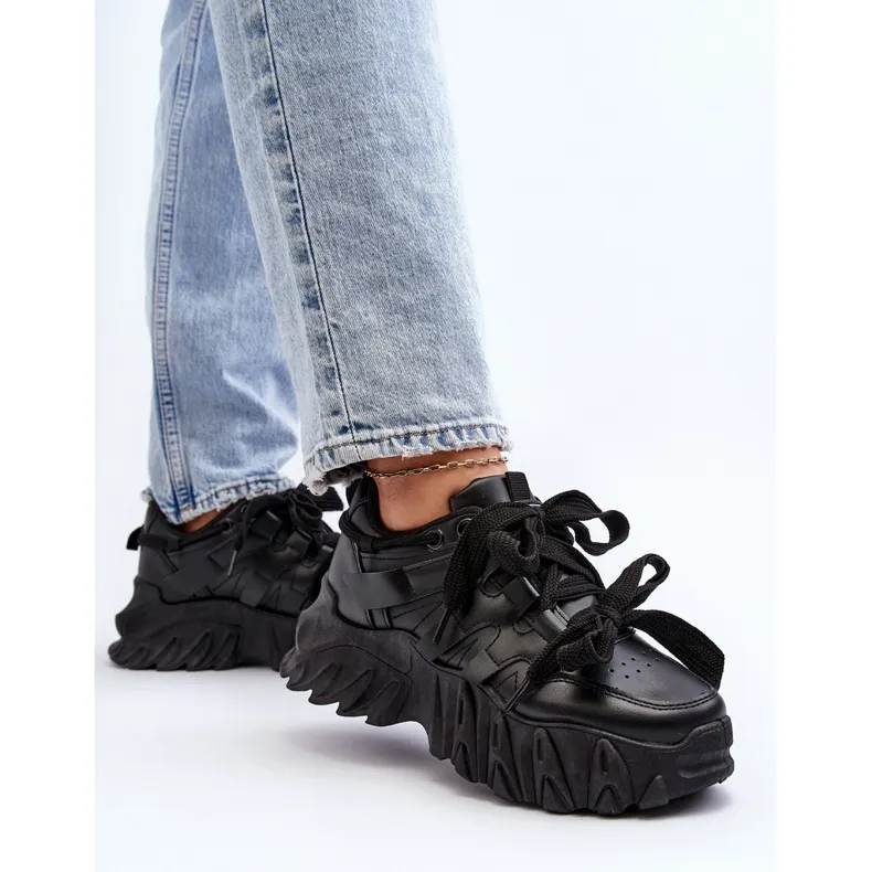 Women's Sneakers with a Chunky Sole Black Ellerai