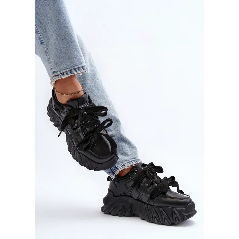 Women's Sneakers with a Chunky Sole Black Ellerai