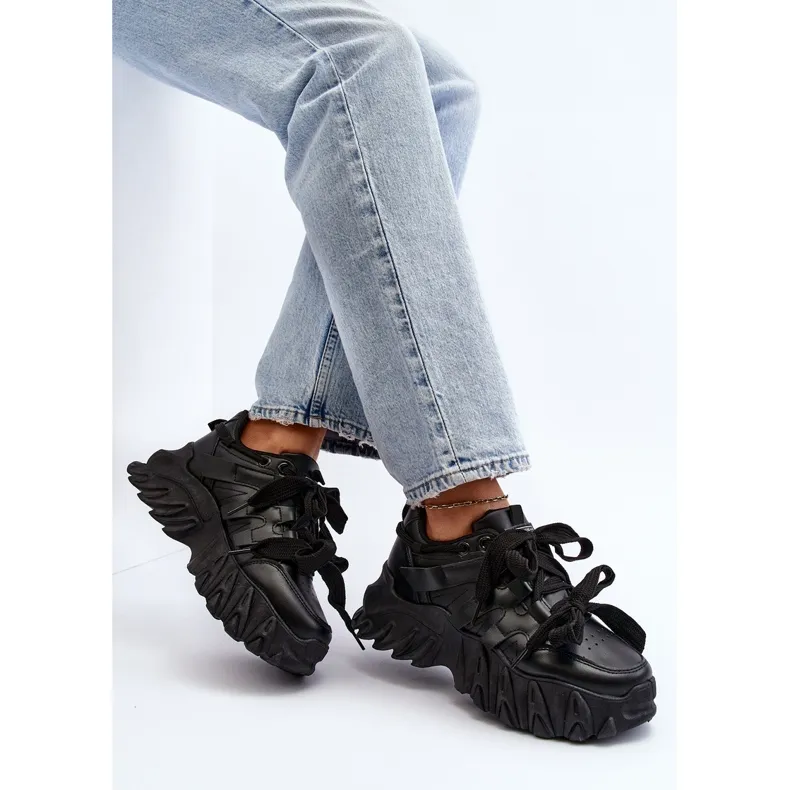 Women's Sneakers with a Chunky Sole Black Ellerai