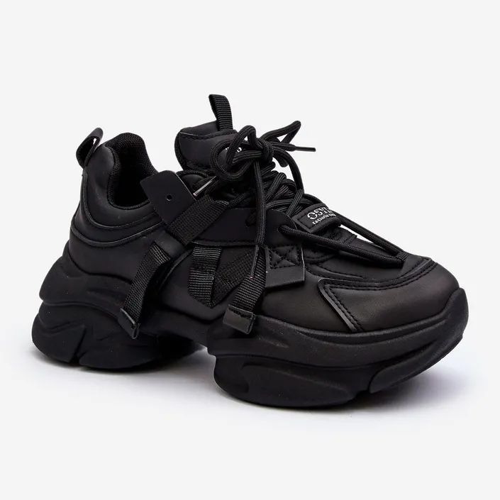 Women's Sneakers with a Chunky Sole, Black Windamella