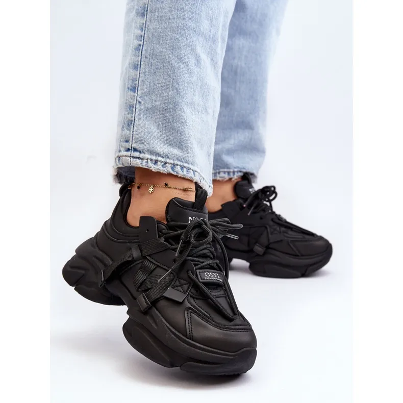 Women's Sneakers with a Chunky Sole, Black Windamella