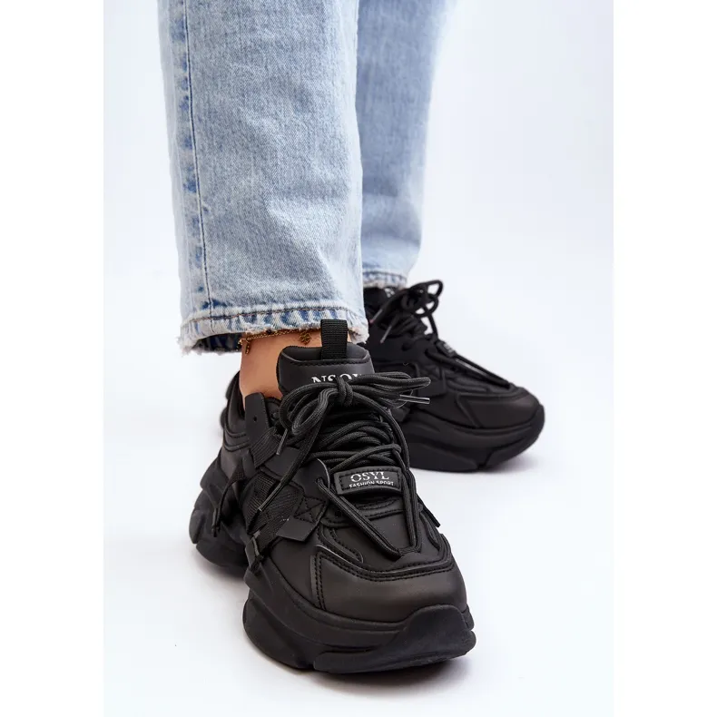 Women's Sneakers with a Chunky Sole, Black Windamella