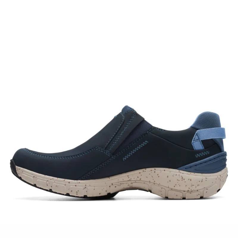 Women’s Clarks Waterproof Wave Plateau AP – Navy Nubuck