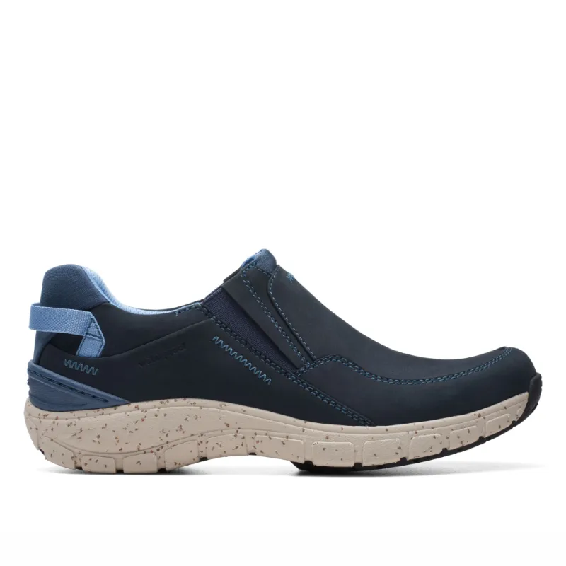 Women’s Clarks Waterproof Wave Plateau AP – Navy Nubuck