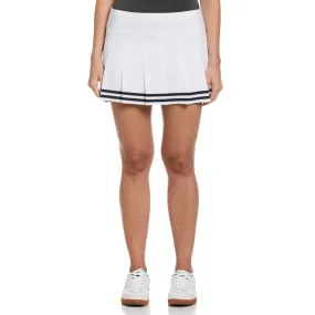 Women's 13 Contrast Hem Pleated Tennis Skort In Bright White