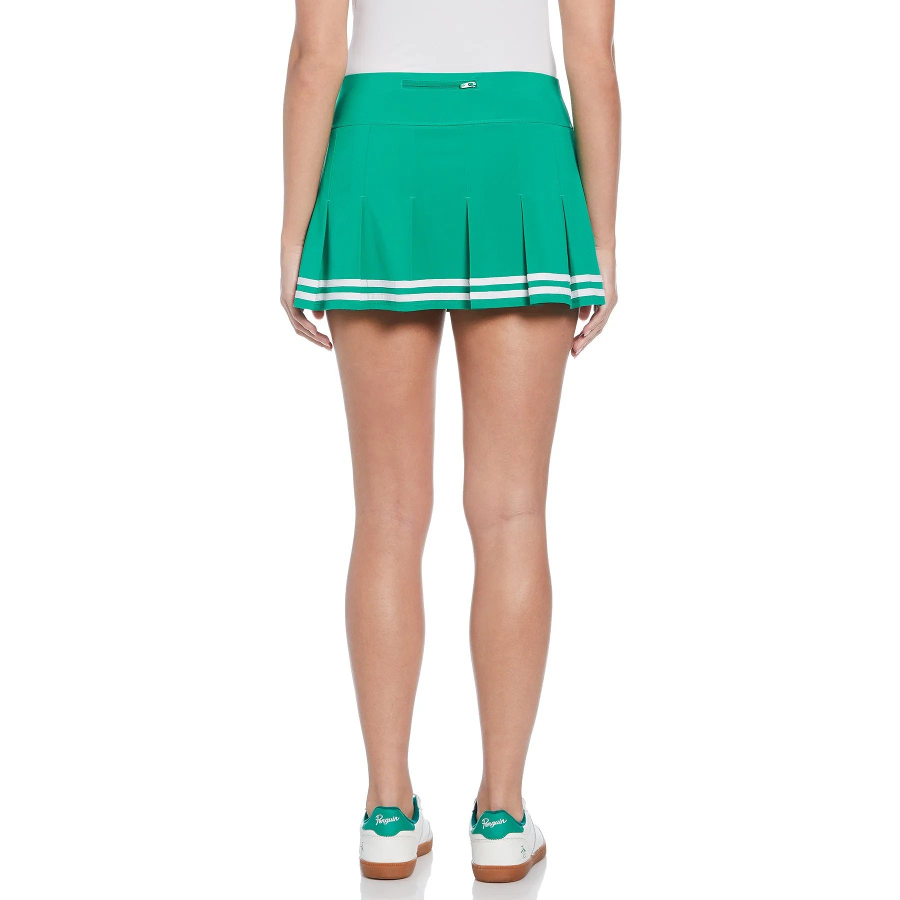 Women's 13 Contrast Hem Pleated Tennis Skort In Jelly Bean