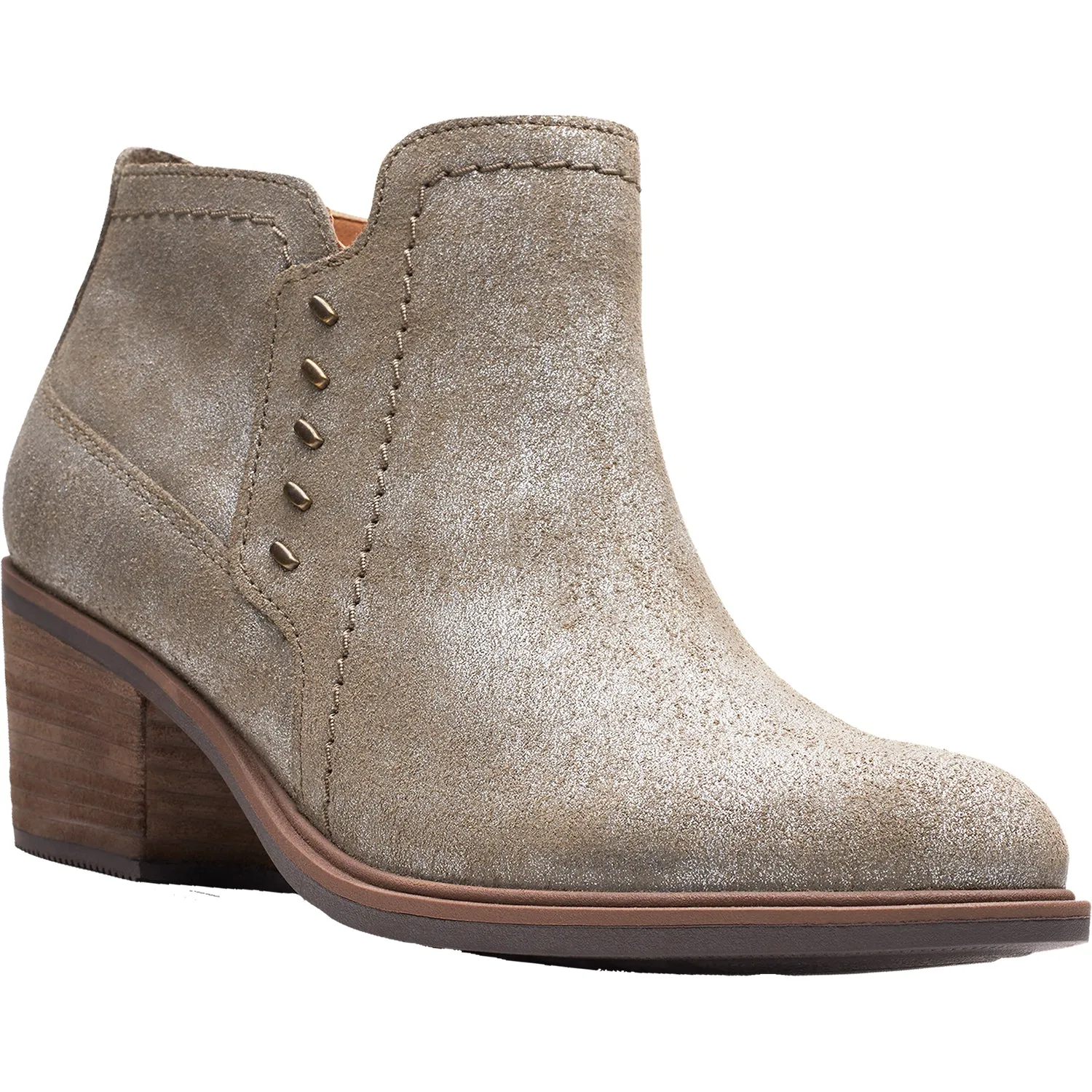 Women's Clarks Neva Lo Taupe Metallic Leather