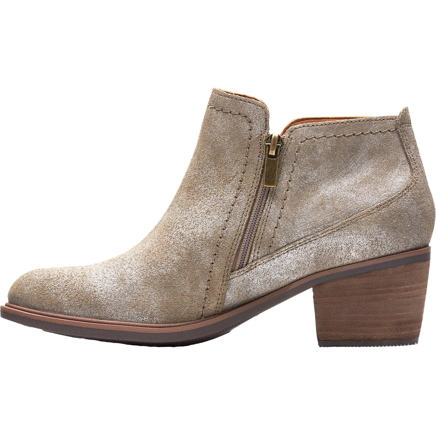 Women's Clarks Neva Lo Taupe Metallic Leather