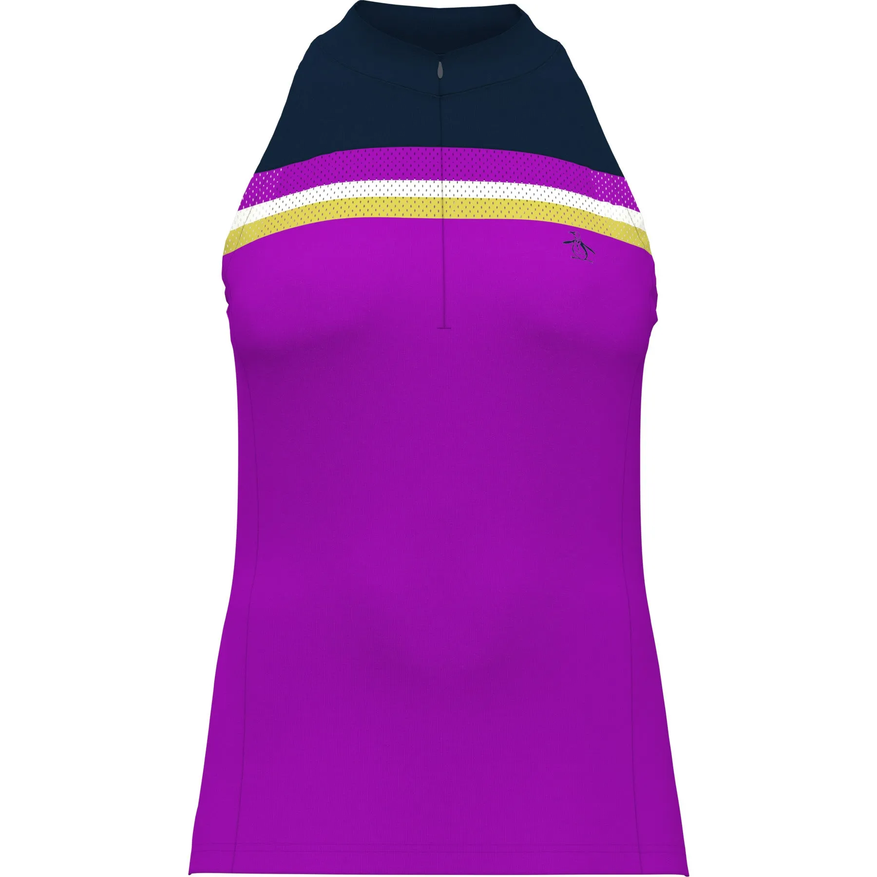 Women's Colour Block Halter Tennis Top In Purple Cactus Flower