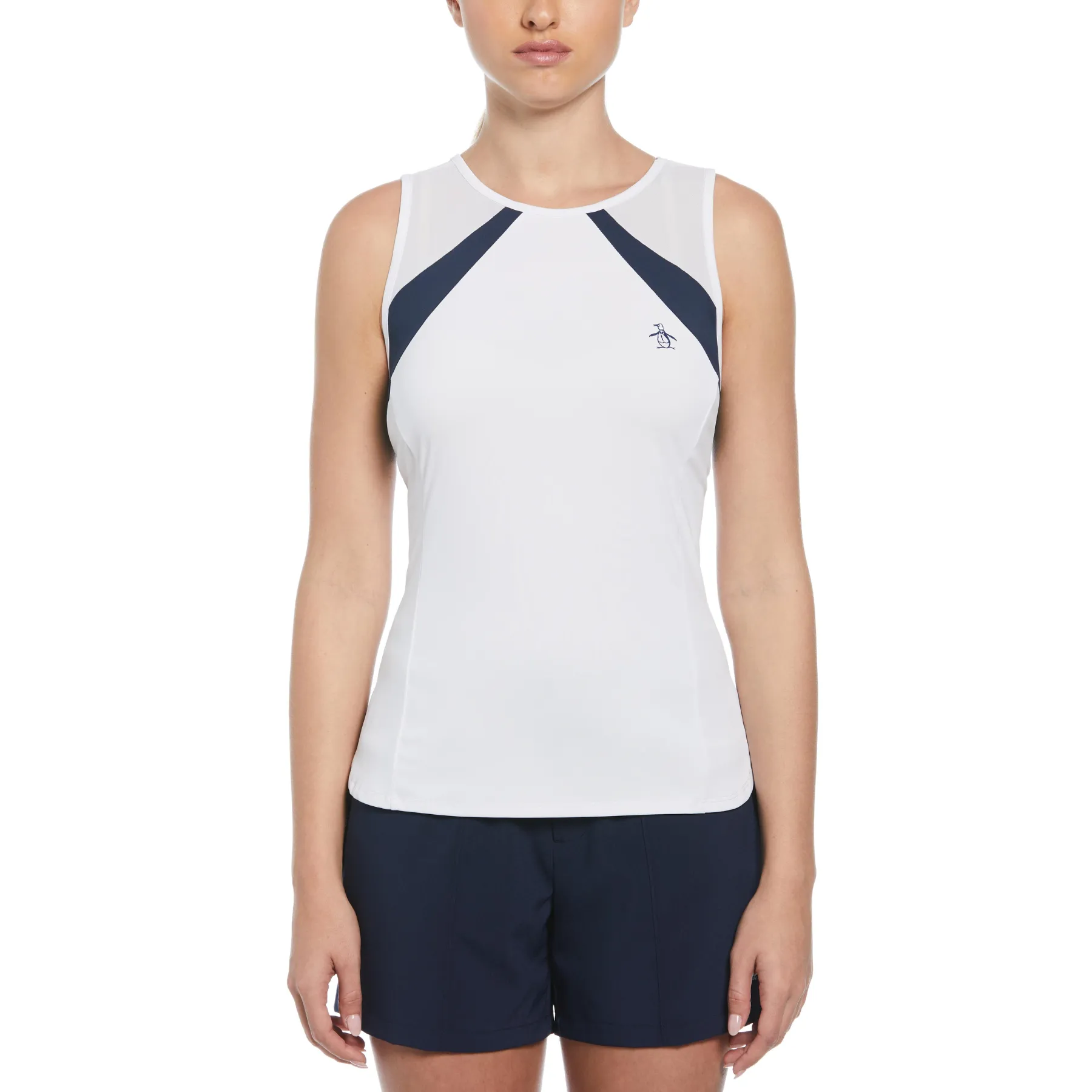 Women's Colour Block Tennis Tank Top In Bright White