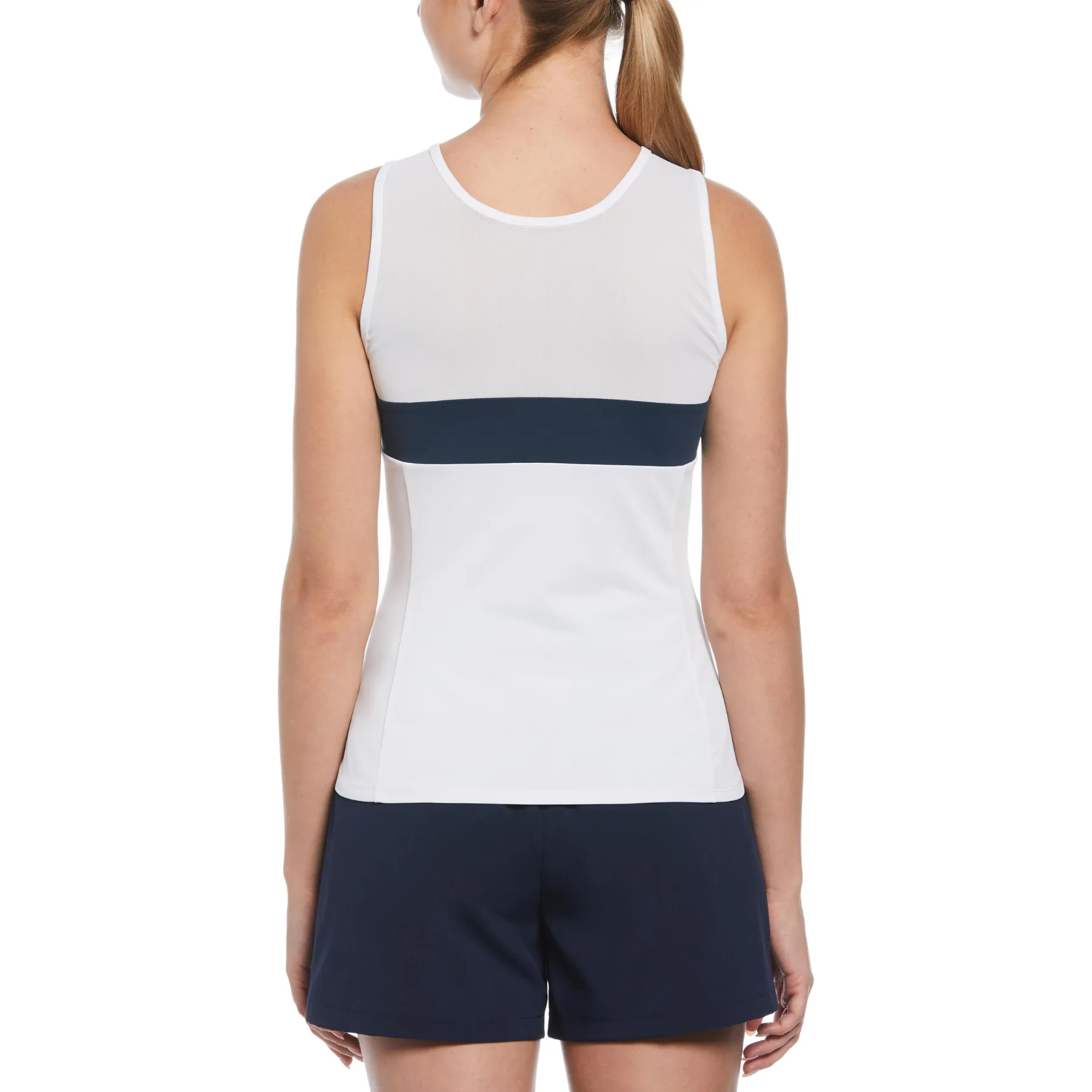 Women's Colour Block Tennis Tank Top In Bright White