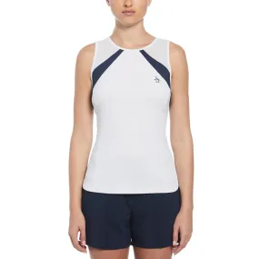 Women's Colour Block Tennis Tank Top In Bright White