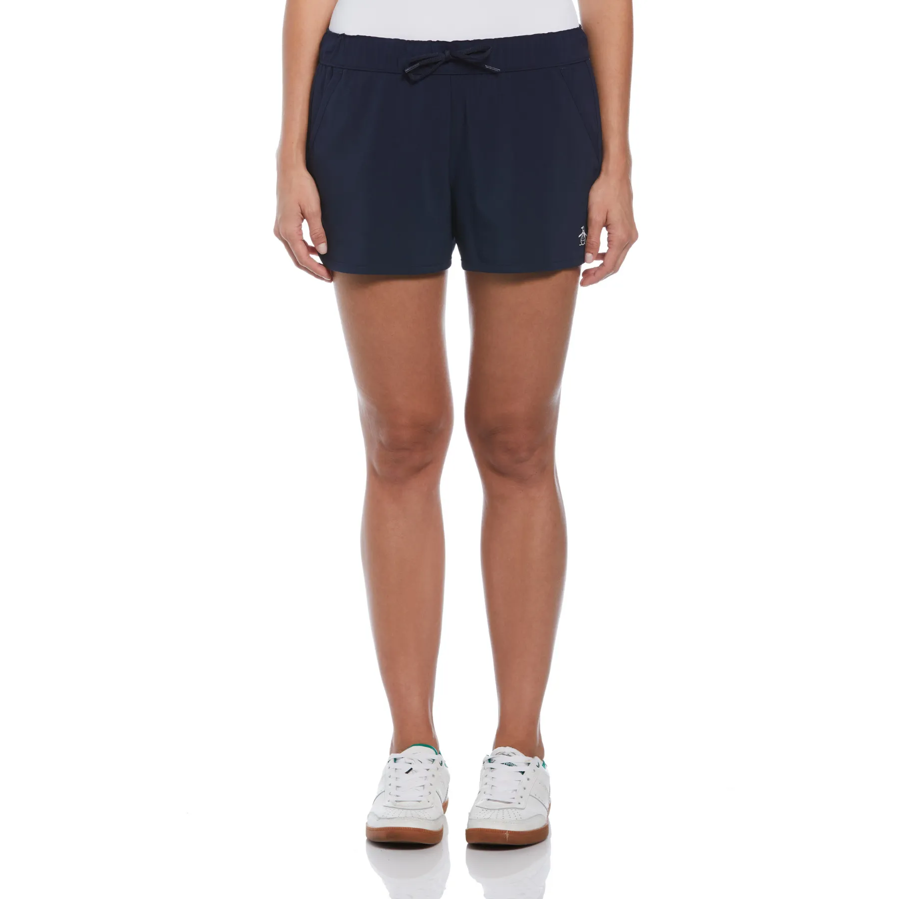 Women's Drawstring Tennis Short In Black Iris