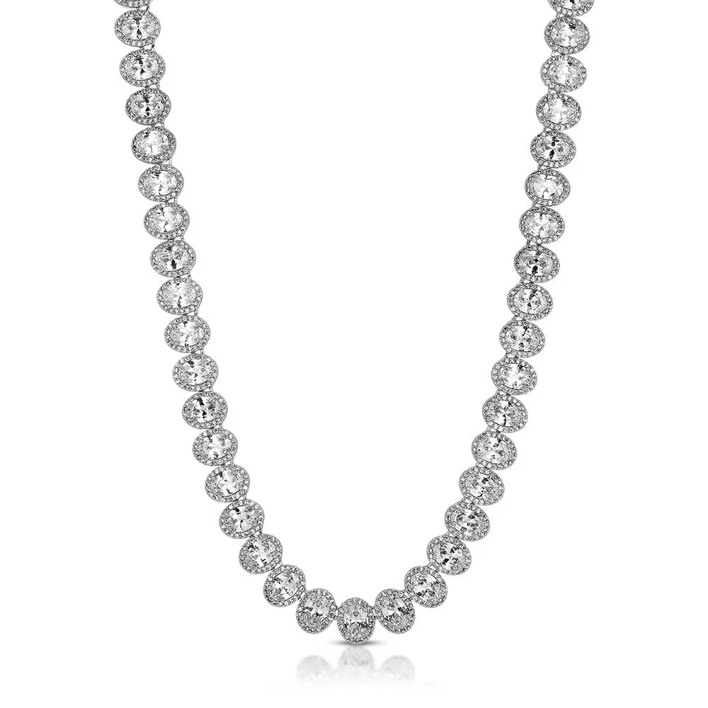 Women's Oval Diamond Tennis Chain Choker