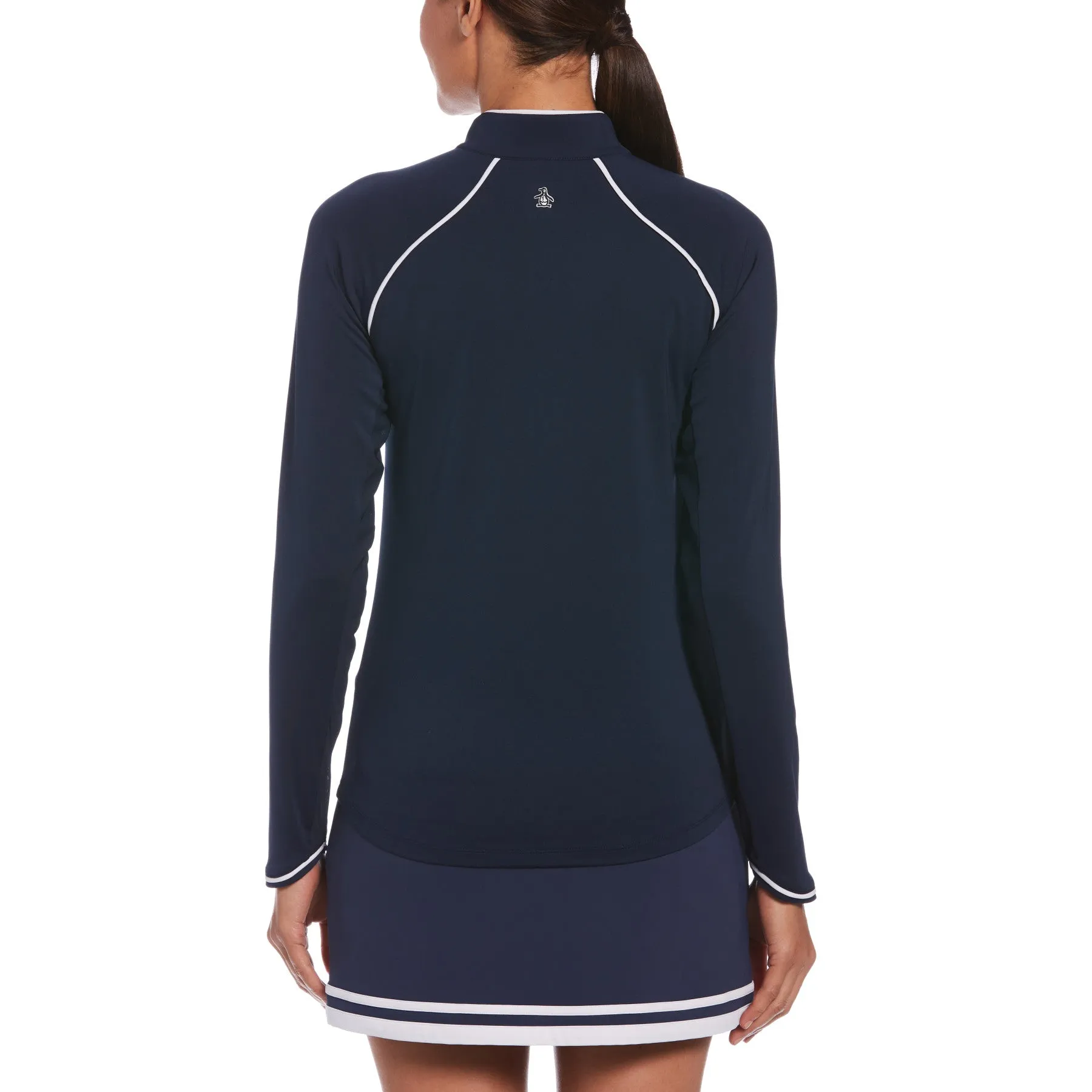 Women's Solid Long Sleeve Tennis Shirt With Sun Protection In Black Iris