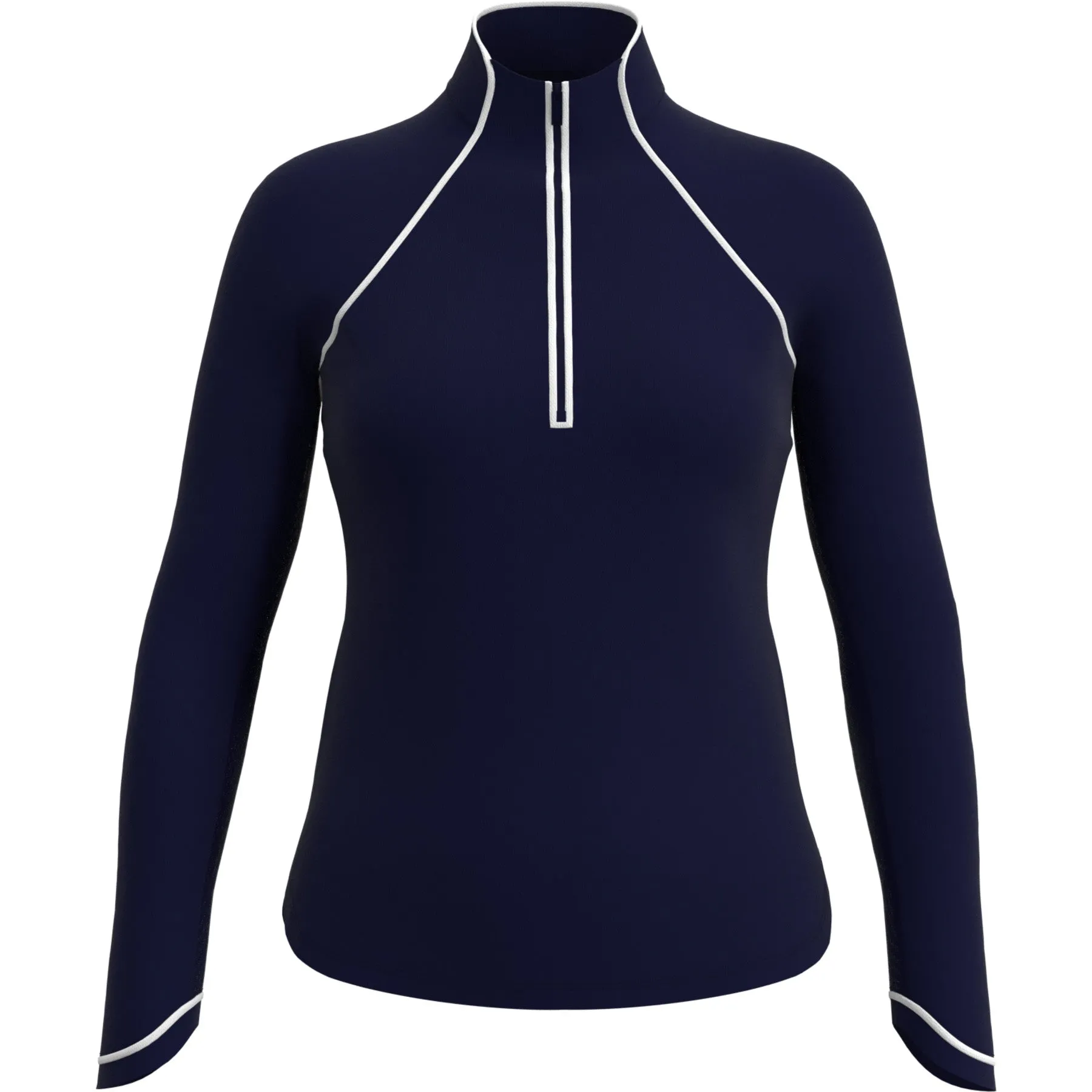 Women's Solid Long Sleeve Tennis Shirt With Sun Protection In Black Iris