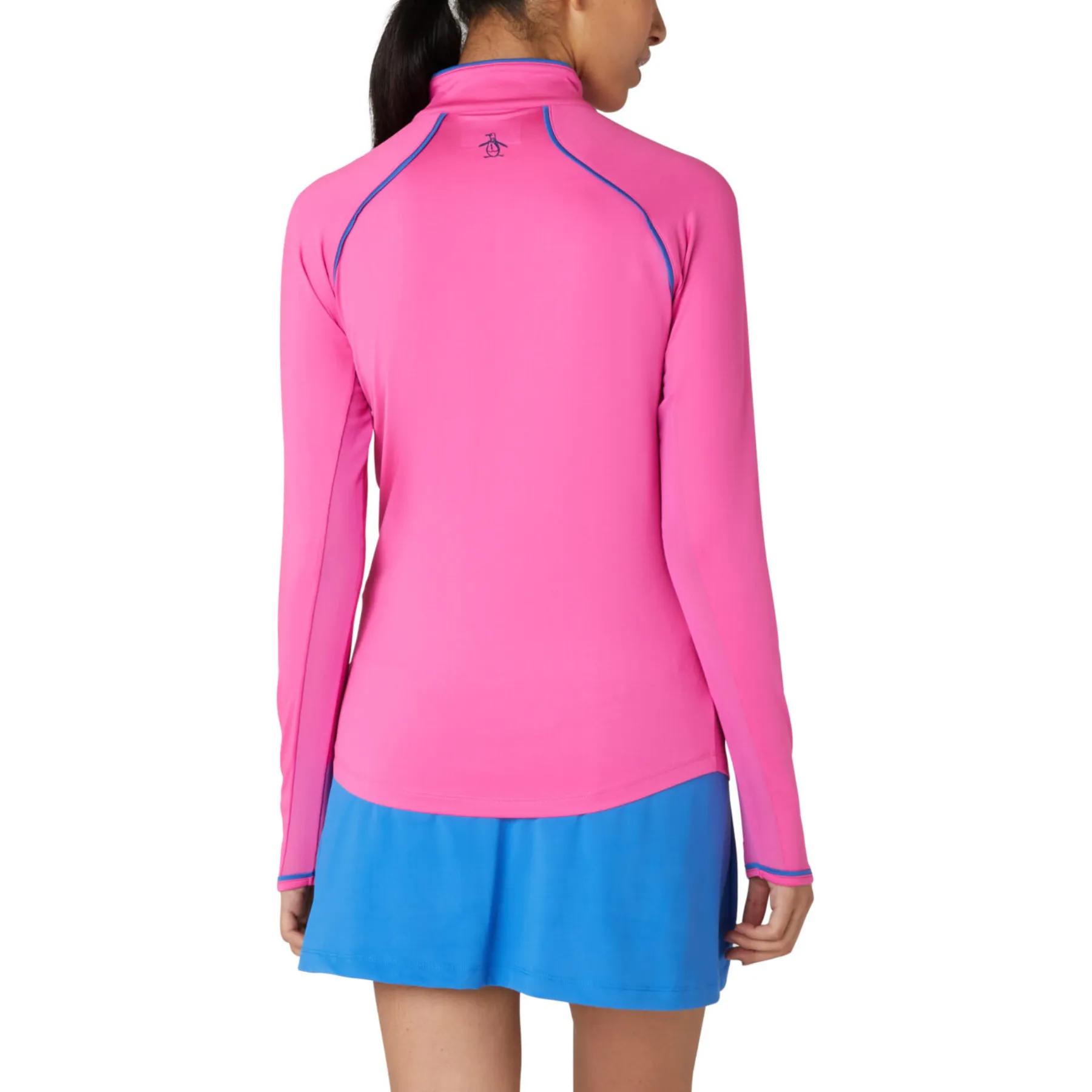 Women's Solid Long Sleeve Tennis Shirt With Sun Protection In Cheeky Pink