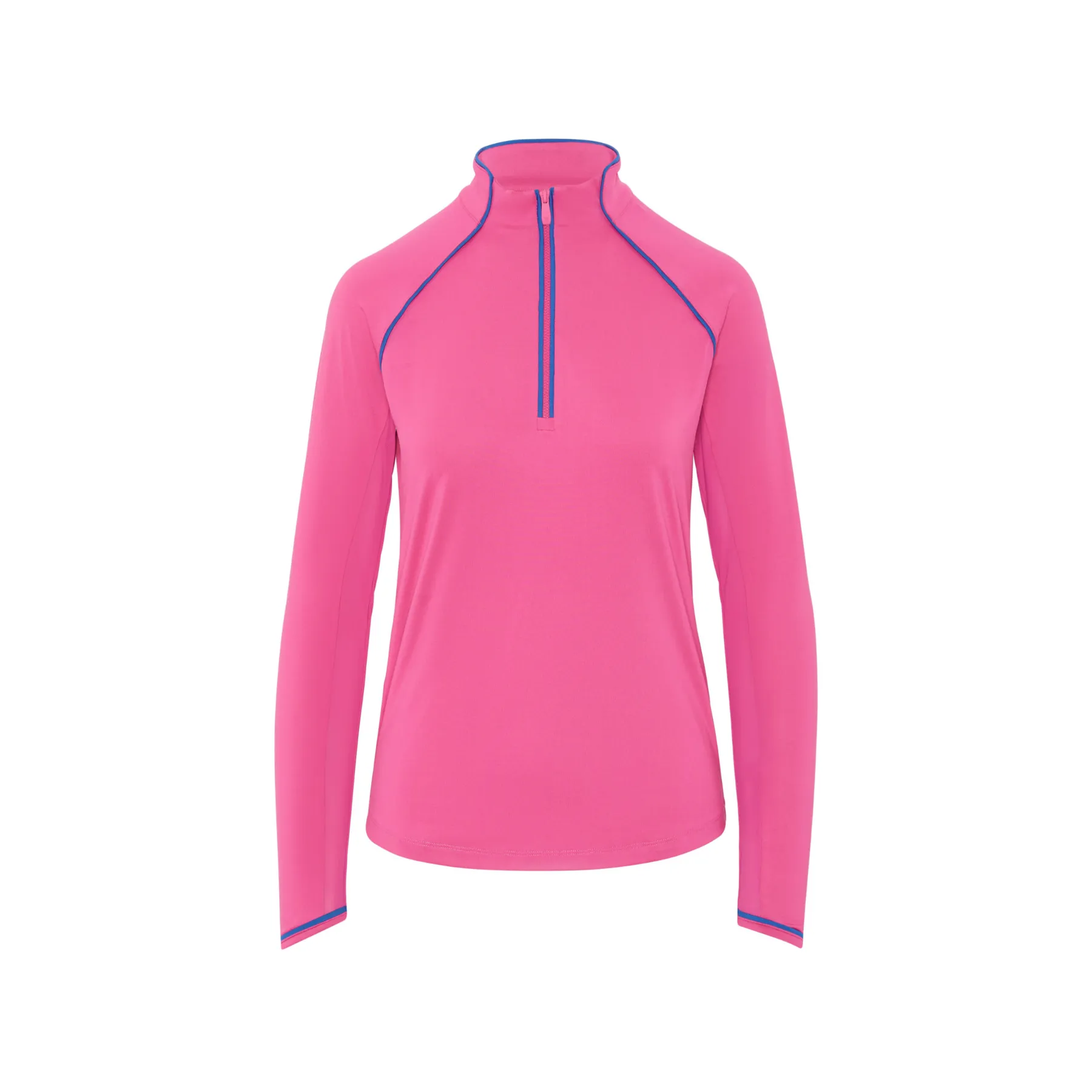 Women's Solid Long Sleeve Tennis Shirt With Sun Protection In Cheeky Pink